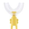 Food Grade Silicone Toothbrush U-Shaped Tooth Brush 360° Oral Teeth Cleaning for Toddlers Child Pink/Yellow/Blue/Green