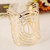 Hot Fashion Unisex Geometric Hollow Out Gold Silver Bangle Punk Cuff Warped Bracelet