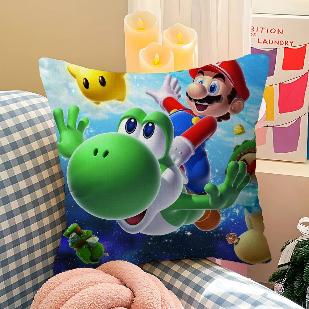Game M-Mario-O Cartoon Pillow Anime Pillow Sofa Bed Head Pillow Cover Cushion Cover 45X45 Cm Fashion