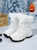 Winter Oversized Versatile High Top Cotton Shoes Thick Sole Waterproof Snow Boots Women's Plush and Warm Thickened Women's Shoes