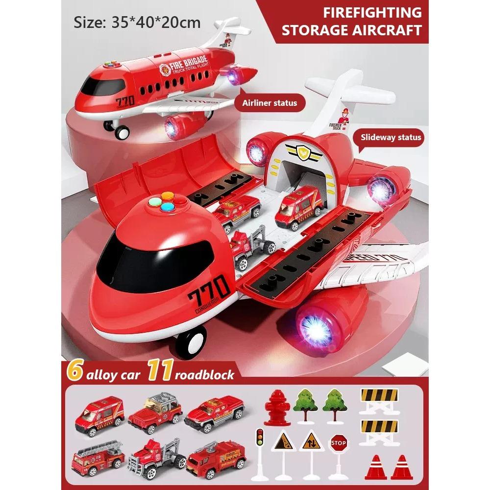 12/6Pcs Car Model Large Children Toys Airplane Toy Model Passenger Plane Multi-Function Inertia Toy Cars for Boys Kids Gift