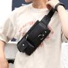 Waterproof Man's Leather Waist Bag Adjustable Belt Strap PU Leather Waist Bag  Outdoor