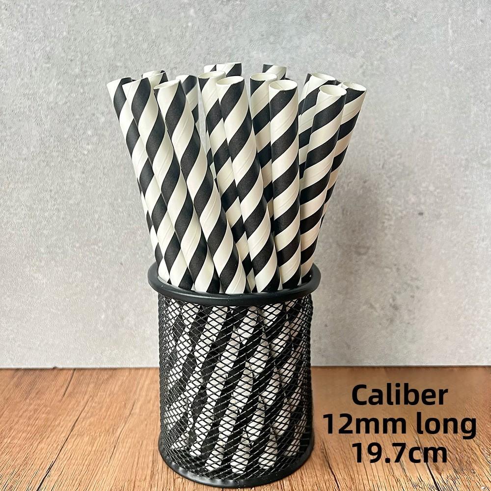 Paper Straws 12mm Degradable Largecapacity Bubble Tea Colorful Party Decor For Cafes