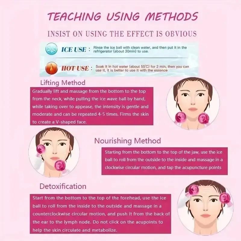 2Pcs Box LCE Globes for Facials Cooling LCE Balls for Face LCE RollerFacial Massager Freezer LCE Globes Tool for Face and Eyes