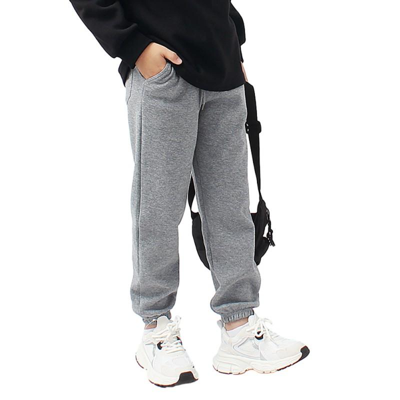 Dětské chlapecké ležérní tepláky jednobarevné volné sportovní kalhoty se stahovací šňůrkou