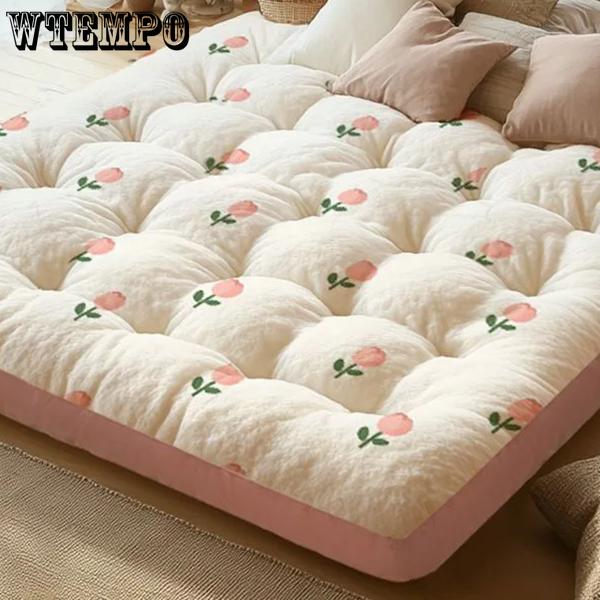 WTEMPO Printed Large Size Simple Retro Foldable Mattress Home Hotel Cushions Soft Tatami Mats Thickened Student Dormitory Mattresses