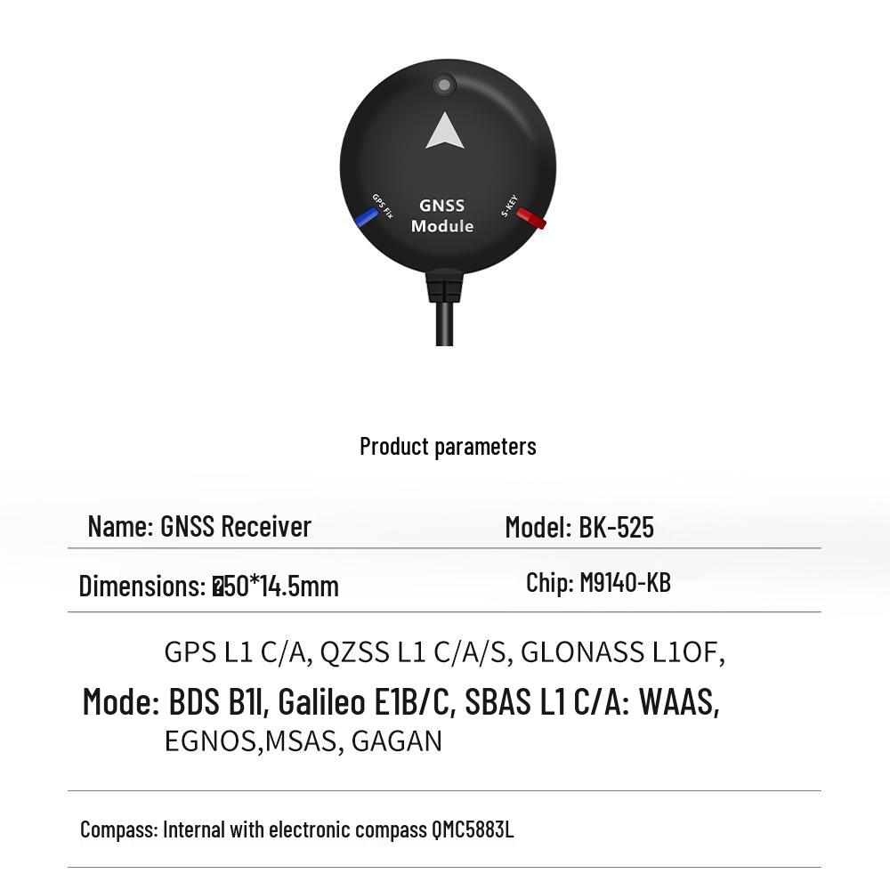 North Sky BE-525 GNSS Receiver: BeiDou GPS Flight Controller for Drone Navigation and Aerial Surveying.