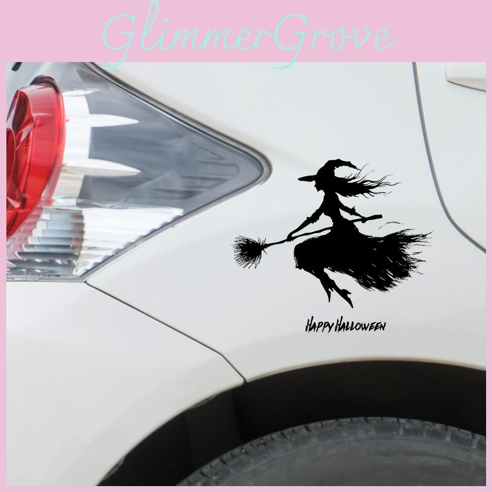 Modern Minimalist Pvc Halloween Witch Car Sticker Wall Decor For Living Room