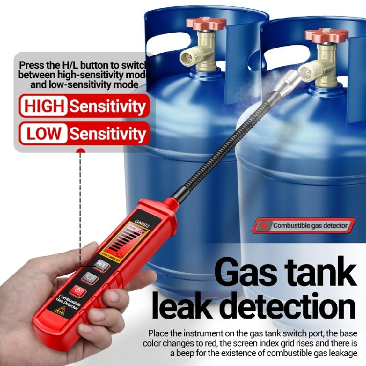 Combustible Gas Leak Detector 300-1000PPM Flexible Portable Natural Gas Detector