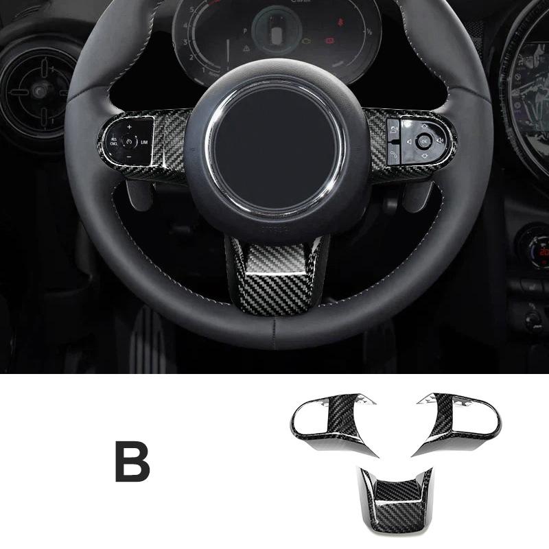 For BMW MINI Cooper S F54 F55 F56 F57 F60 2022 2023 Car Steering WWheel Carbon Fiber Decorative Cover Car Interior Stickers