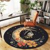1pc Moon Flowers Round Chair mat office Area Rug - Non-Slip, Floor Mat for Office, Bedroom, and Indoor Decor p127122