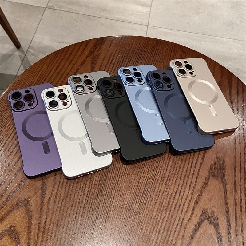 Frameless Magnetic Case For iPhone 17 Air 16 15 14 Plus 13 12 11 Pro Max Plus For Magsafe Camera Protection Hard PC Back Cover