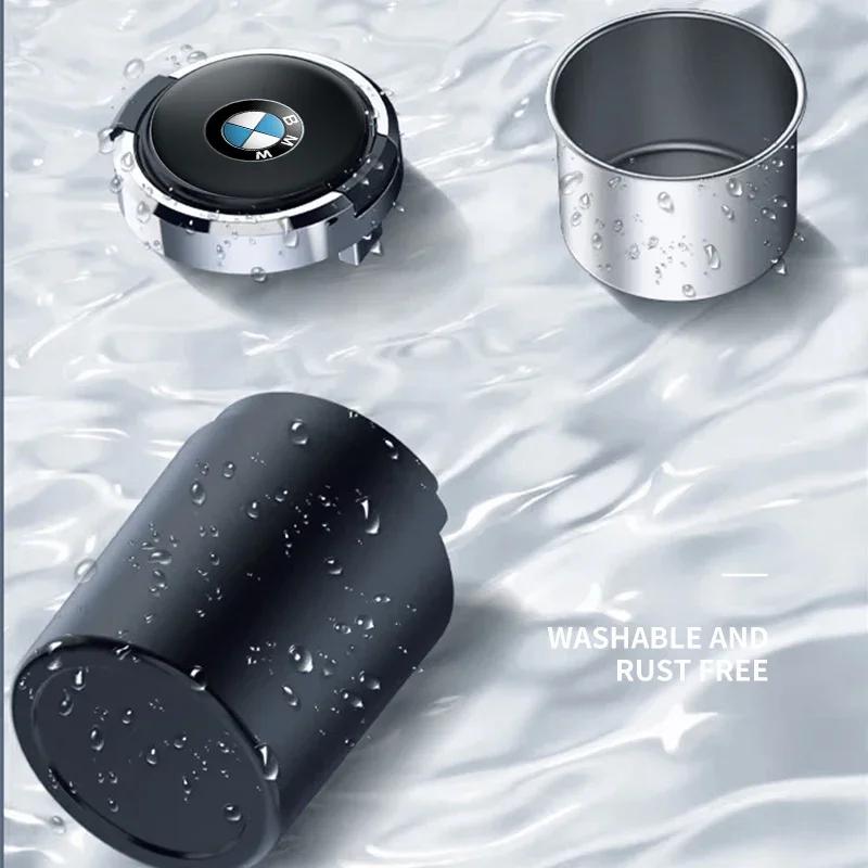 Car Logo Ashtray With Led Light For BMW Performance F25 F26 F15 F16 E90 E91 E92 E60 E84 G22 G32 F13 F36 G30 Auto Accessories