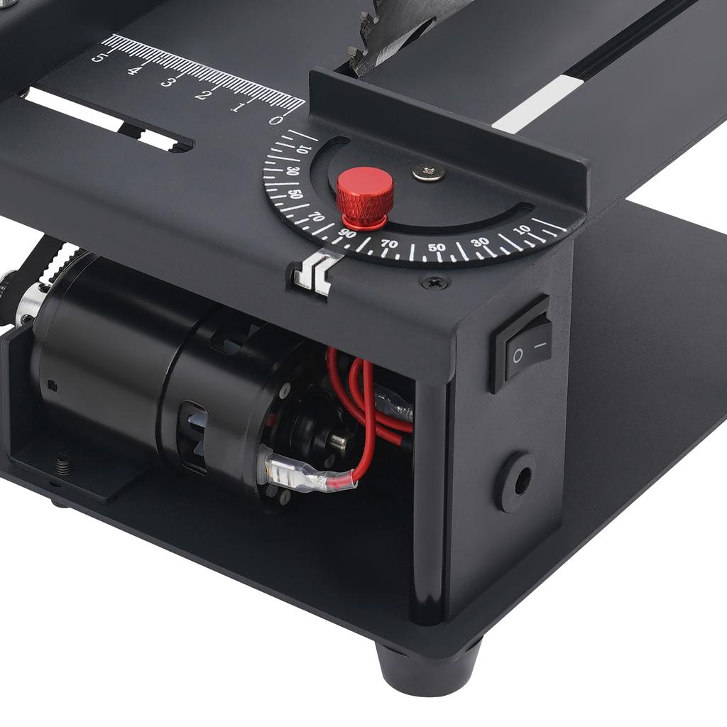 200W Mini Table Saw for Wood Craft, 10000RPM with Angle Guide & Polishing Disc, DIY Model Making & Precision Cutting Tool