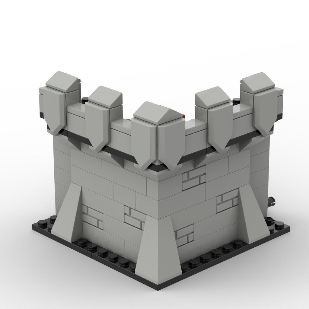 Medieval City Block Building Set - Interlocking Tower and Wall Scene Assembly