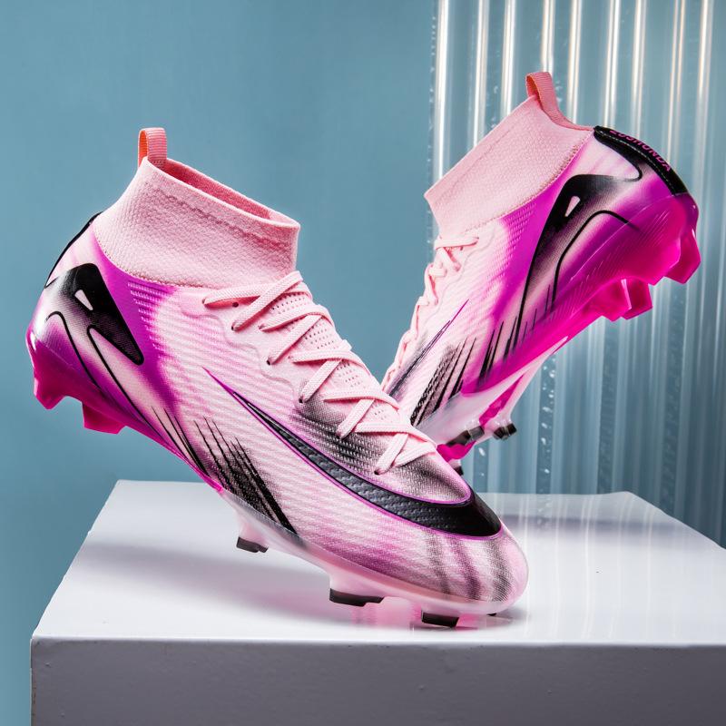 Popular World Cup Thorn Football Shoes Men's High-top Students Long Nails Broken Nails Competition Football Shoes
