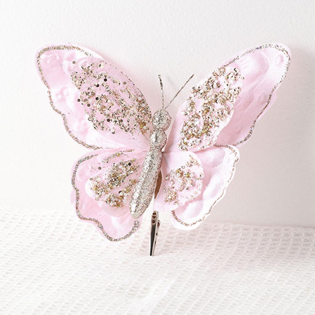 Butterflies with Clip for Wedding and Home Florals Decorations Jewelry Craft Supplies Butterfly Christmas Party Ornament
