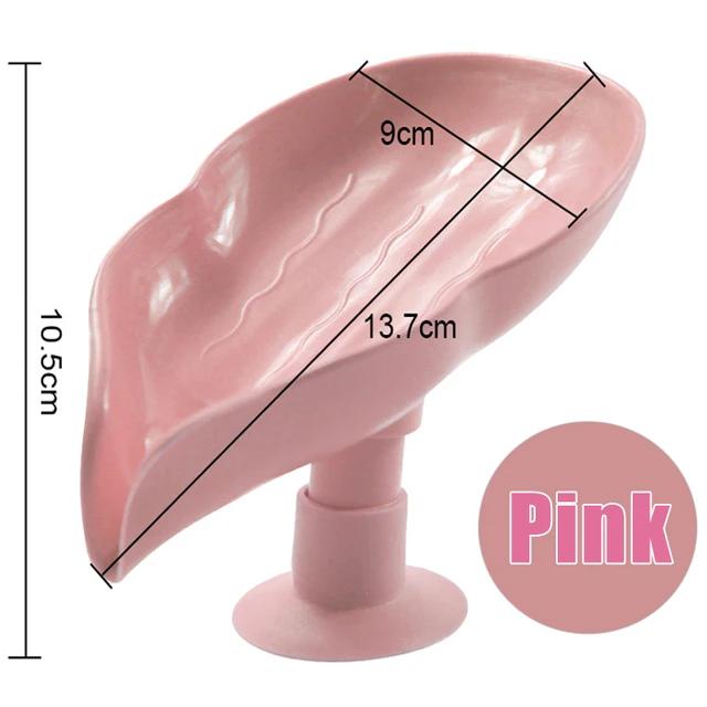 New Leaf Shape Soap Box Drain Soap Holder Bathroom Accessories Suction Cup Soap Dish Tray Soap Dish for Bathroom Soap Container