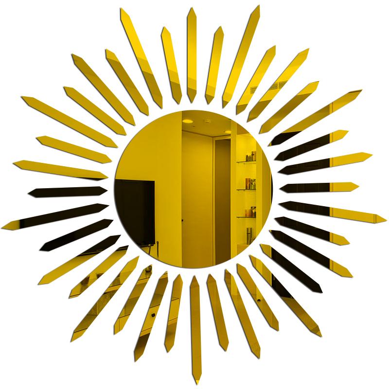 

3D Sun Flower Зеркальная Настенная Наклейка DIY Sunshine TV Фон Акриловые Зеркальные Наклейки Для Гостиной Домашнего Искусства Наклейка Декор