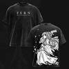 Frieren Beyond Journey's End Fern T-shirt Anime Trendy Washed Oversized T Shirt Men's Clothing Short Sleeve Cotton Tee Tops