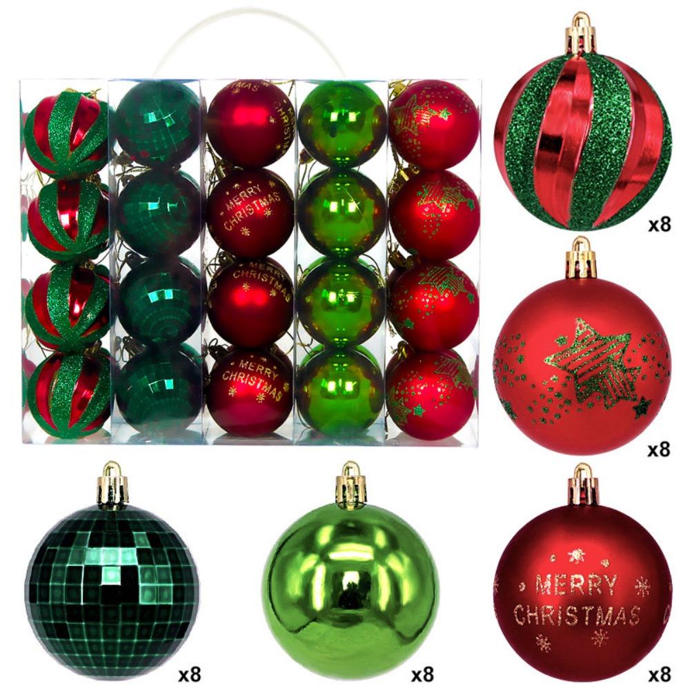 40PCS Durable Plastic Christmas Ball Set Multicolor 6cm Christmas Tree Balls Suspensable Xmas Baubles Storefront