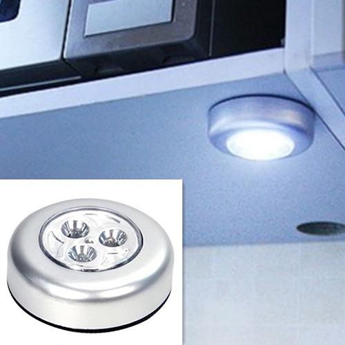 Mini Användbar Vägglampa Köksskåp Garderob Bil 3 LED Trådlös Push Touch Lampa