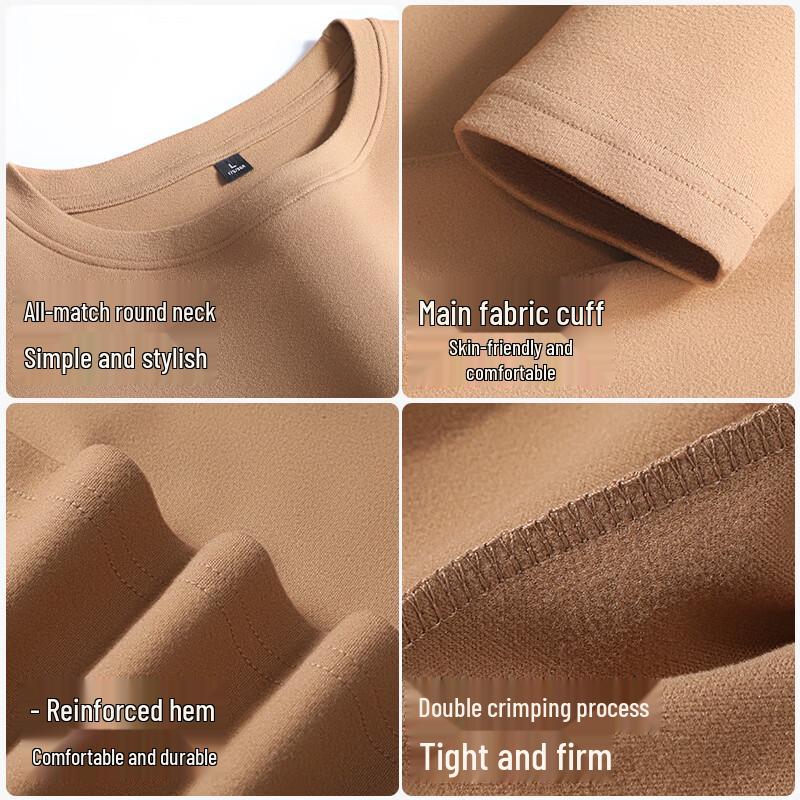 Jeanswest Men's Thermal Double-Sided Fleece Long-Sleeve T-Shirt
