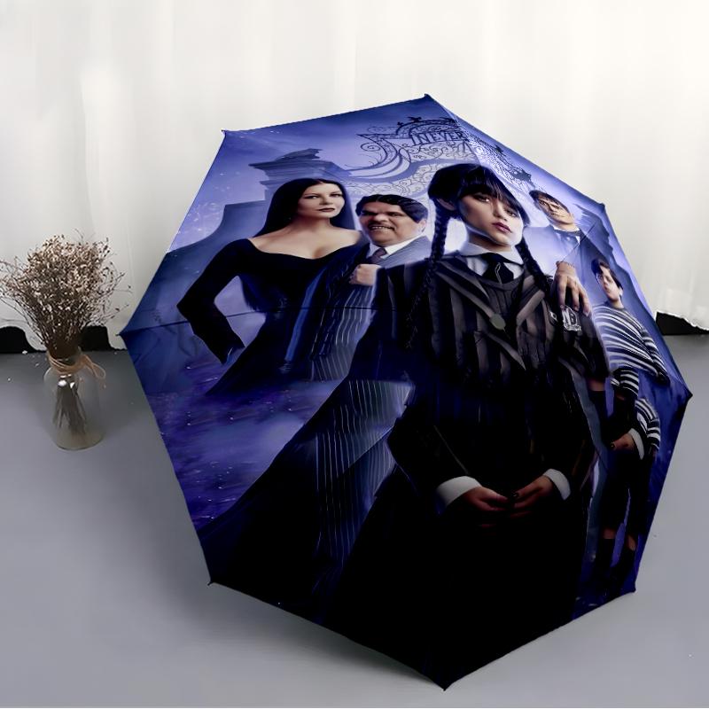 1pc Addams Family Wednesday4 Umbrella, Sun Protection, And UV Shielding. It Has Eight Sturdy Ribs for Outdoor Use And Perfect Gift