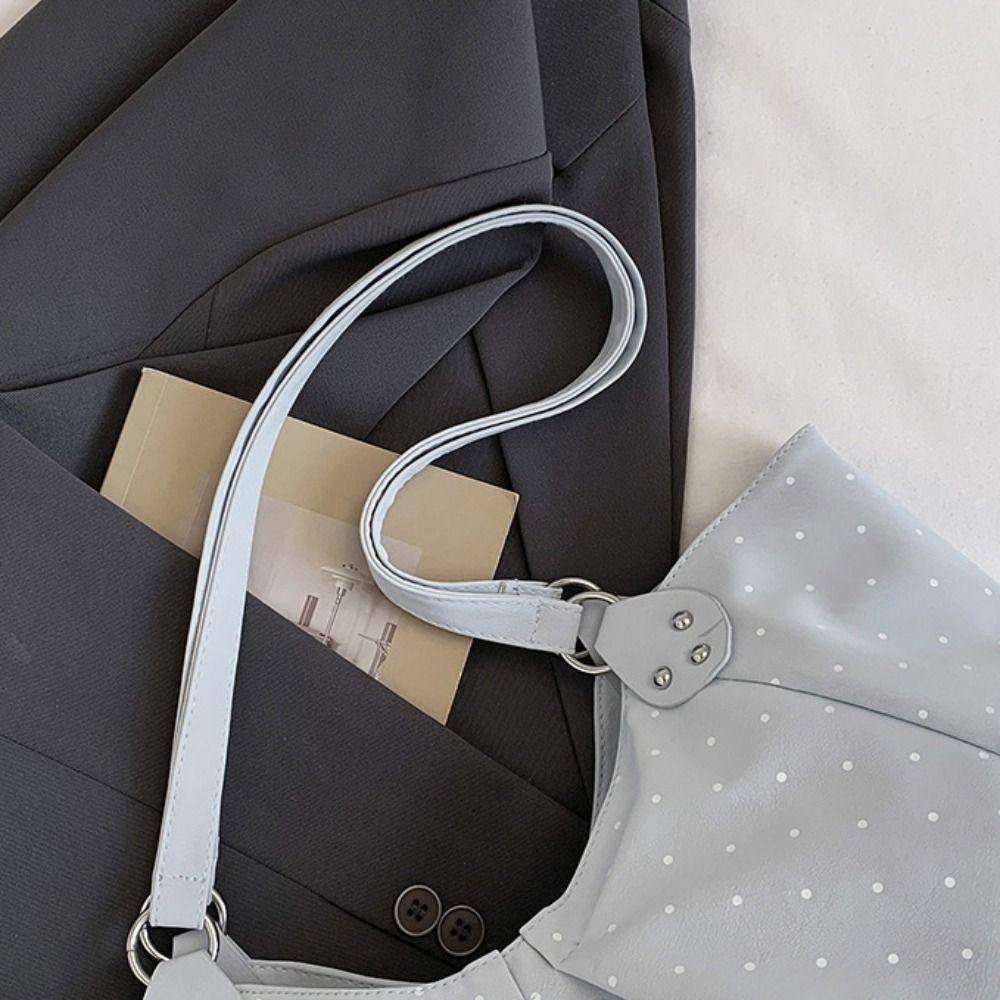 Cute Retro Tote Bag Korean Style Underarm Bag Sweet Polka Dot Shoulder Bag Travel Bag