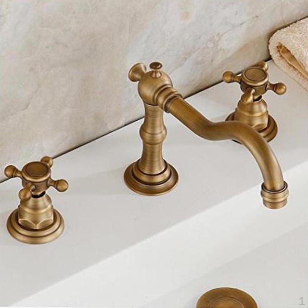 

Vintage Brass Bathtub Faucet Double Handle Basin Sink MixerTap Home Bathroom Hardware