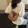 New European and American Style Fashion Leopard Print Canvas Small Shoulder Bag Casual Coin Mobile Phone Bag Portable One-shoulder Crossbody Small 
