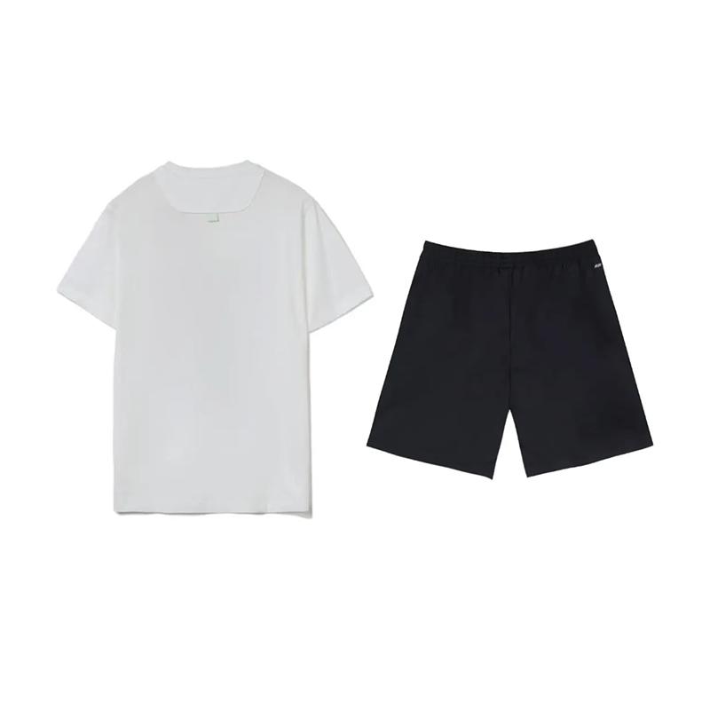Li-Ning Letter Print Round Neck Pullover Short Sleeve Fashion Trendy Comfortable Shorts Sports Suit Unisex Sports Suit AHSVD59-1+YKSV147-2