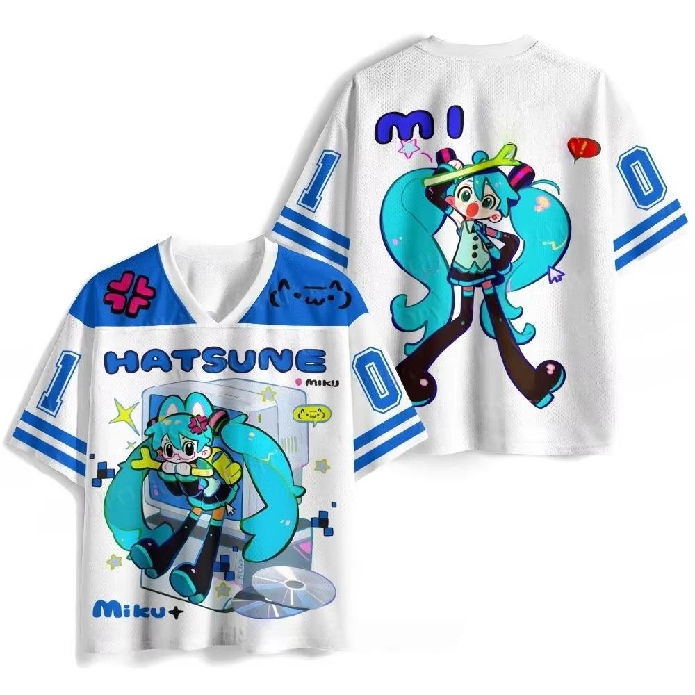 2026 Summer Hot Hatsune Miku 01 Print Baseball Jersey Unisex Casual Anime Fans T-shirt High-quality Trendy Breathable Clothing