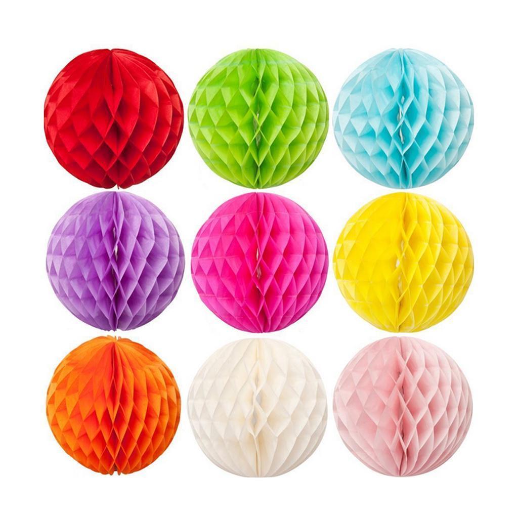 6"Tissue Paper Honeycomb Ball Lanterns Wedding Party Home Decor Orange