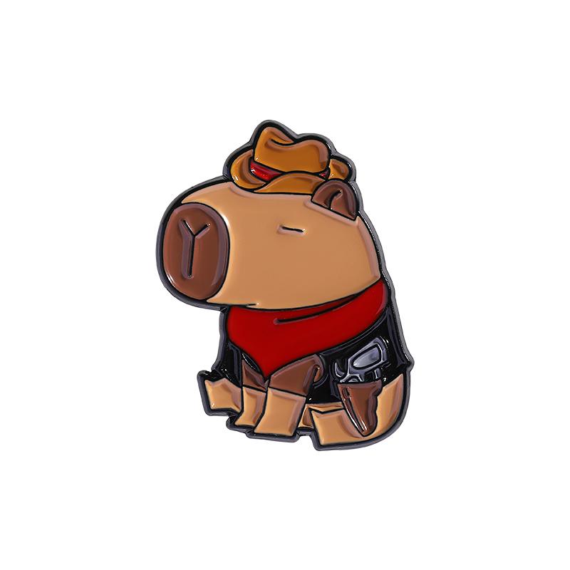 Cool Cowboy Hat Duck Capybara Frog Cat Enamel Pins Cartoon Animal Brooches Lapel Backpack Badge Funny Jewelry Gifts For Friends