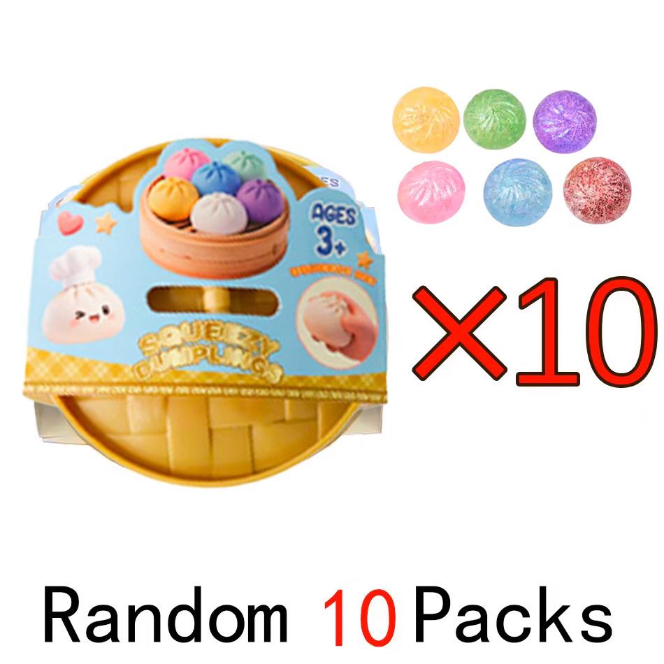Mini Dumpling Bun Decompression Ball Pink With Steamer Basket Glitter Colored Shaped Venting beads Round Sensory Bouncy Durable Elastic