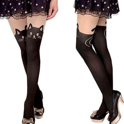 Calcetines Largos Lindos Gato de Dibujos Animados 3D Animal Medias hasta el Muslo Sobre la Rodilla Calcetines hasta la Rodilla Calcetines de Estudiante