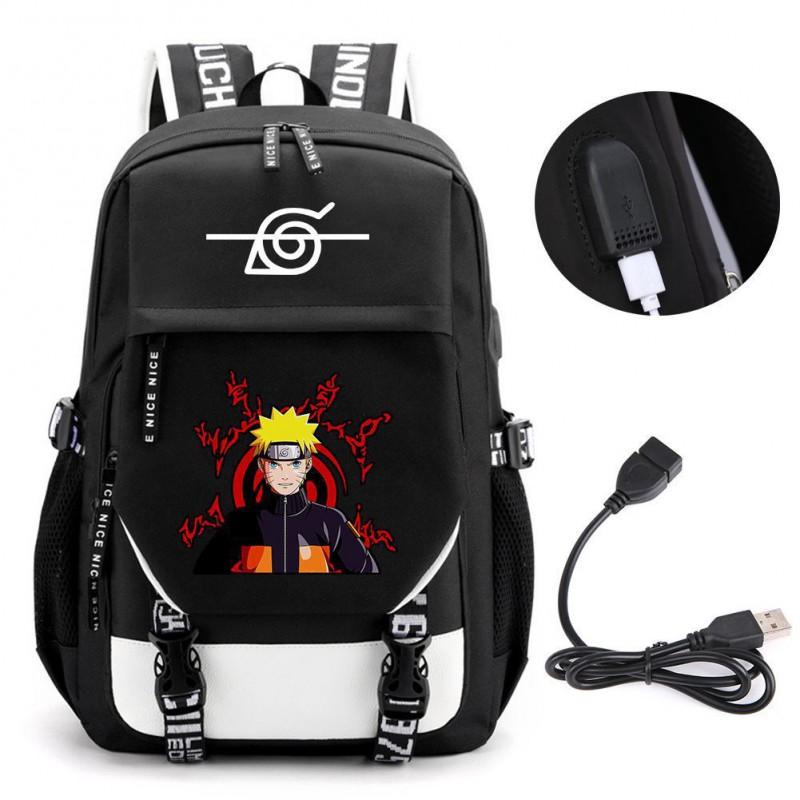 Großes Fassungsvermögen Anime Naruto Inspiriertes Rucksack für Teenager Schüler Tägliche Nutzung Laptop Reisetasche Urbaner Stil