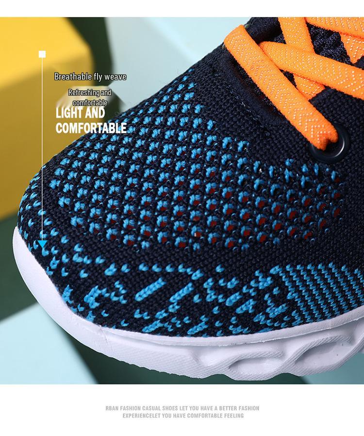 Boys' 2024 Flyknit Breathable Running Shoes - Lightweight, Mesh Design for Kids