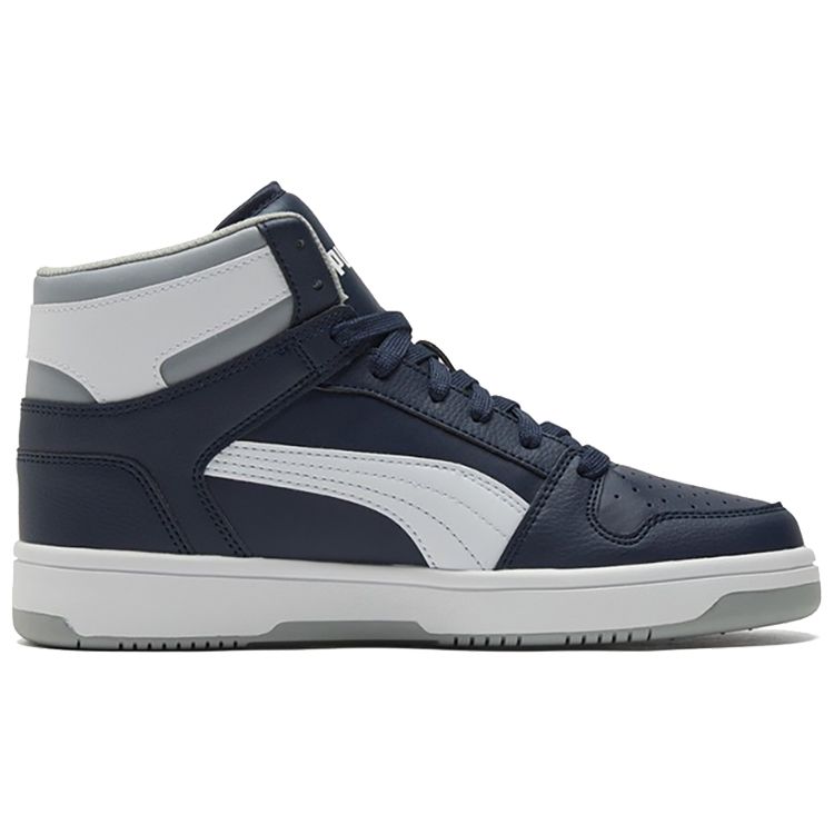 Puma Rebound Round Toe Lace-Up Fabric Synthetic Leather Shock Absorbing Non-Slip Wear-Resistant High-Top Basketball Shoes Unisex Sneakers 369573-16