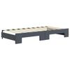 Extendable Daybed with Drawers Dark Grey 90x190 Cm Velvet