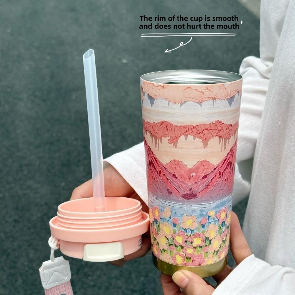 Kaffeetasse mit großem Fassungsvermögen, doppelwandige Thermotasse, tragbare Thermosflasche, Reise