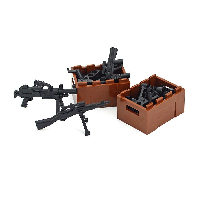 MOC Set WW2 SWAT Military Weapons House Gun Package Accessories Prison Building Blocks Toys Compatible Classic Soldiers Bricks