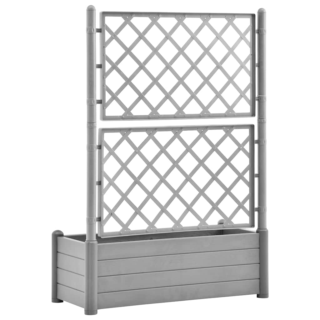 vidaXL Pflanzkübel mit Spalier 100x43x142 cm PP Steingrau