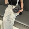 Leather Niche Design Bucket Bag  New Shoulder Messenger Bag Premium Geometric Splicing Commuter Women's Bag