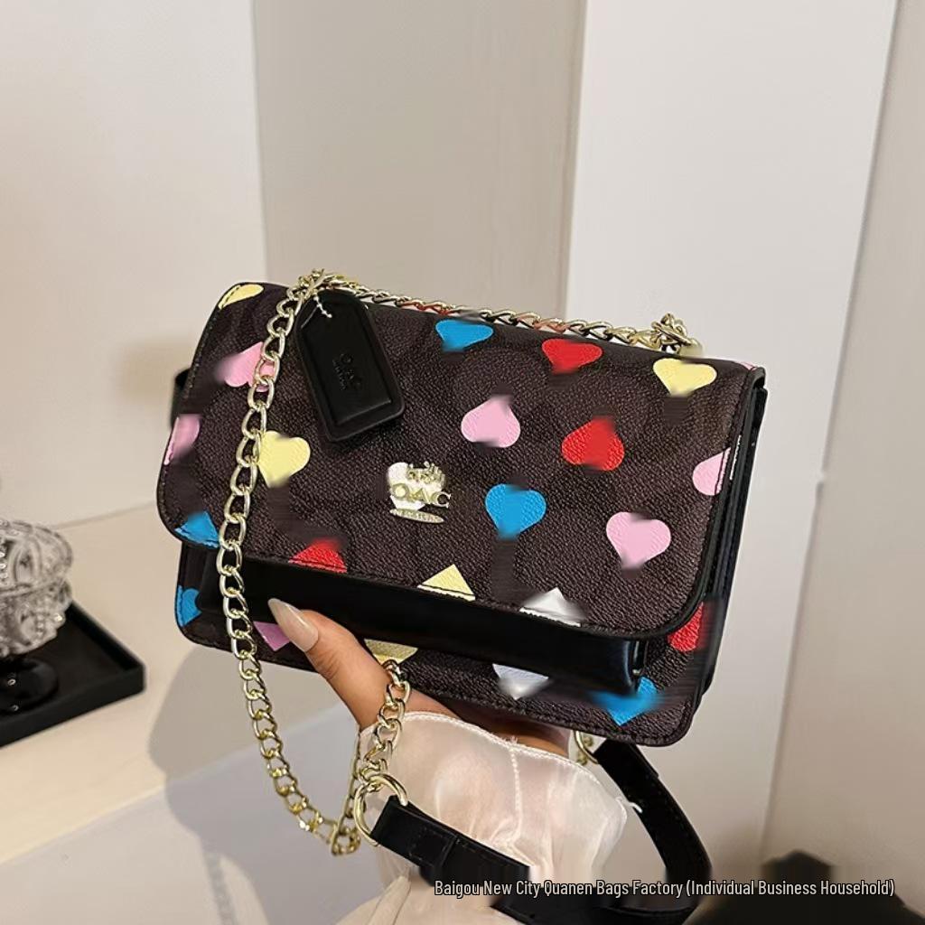 Sac à bandoulière chaîne polyvalent mode européenne et américaine - Design populaire décontracté de niche pour femmes