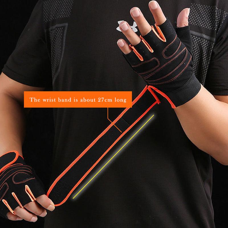 Durable And Safe Gym Gloves For Men Women Fitness Weight Lifting Wristband Gloves Body Building Training Sports Exercise Cycling Glove Shockproof