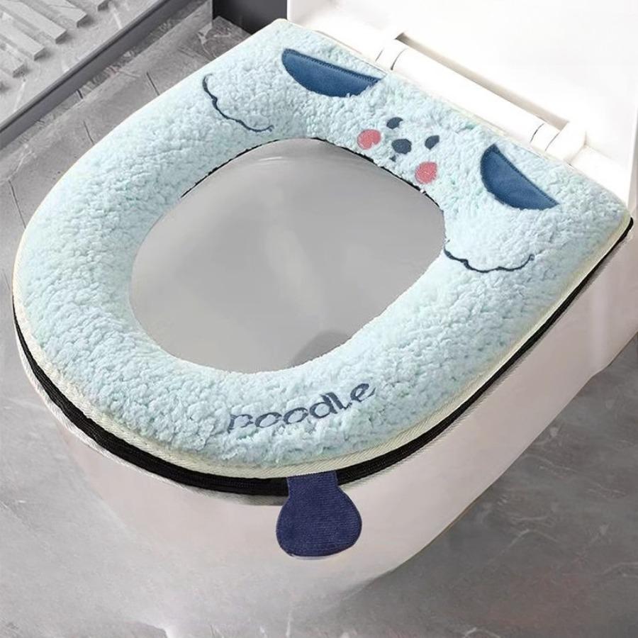 1PC Household Autumn and Winter Toilet Cover Gasket, Zipper Toilet Cushion Cover, Toilet Cushion Seat Cushion Is Universal In All Seasons