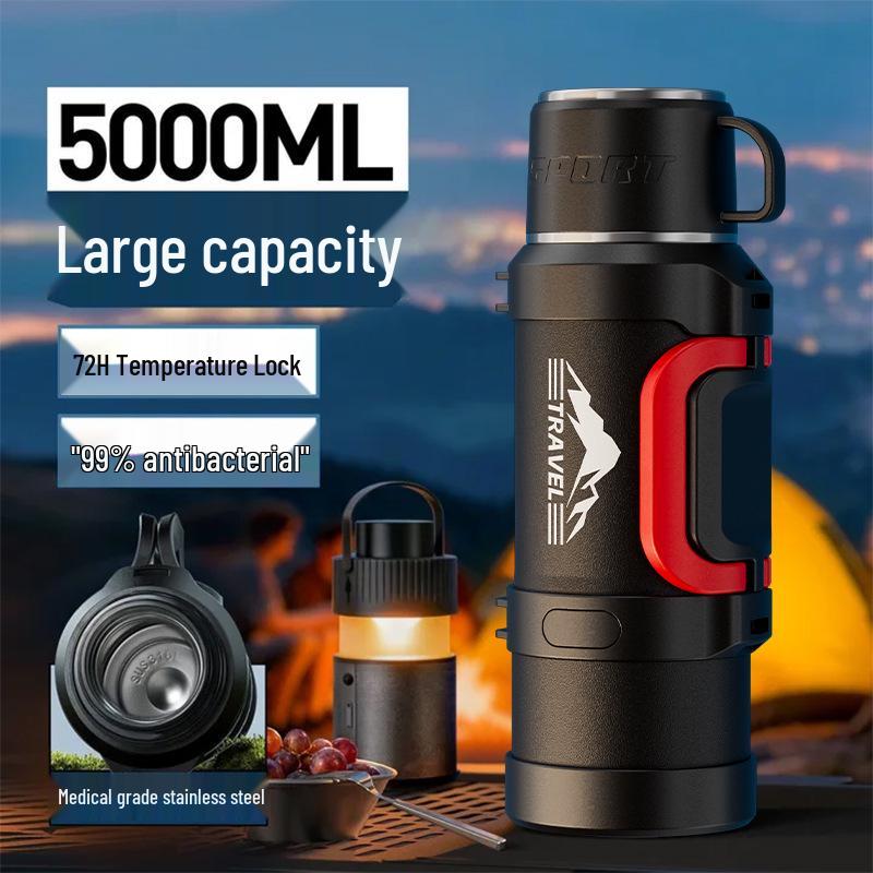 Large Portable Thermos Flask Water Bottle - Outdoor & Household Hot Water Cup