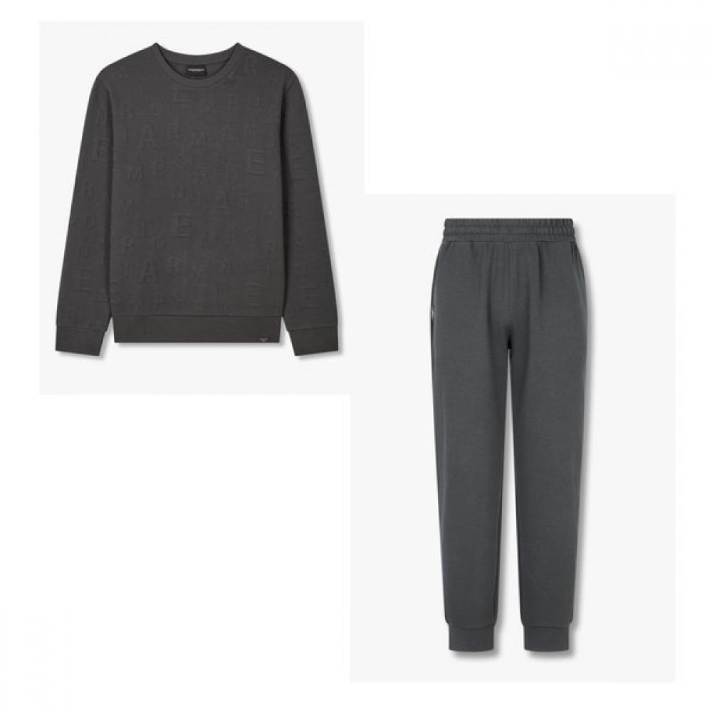 

Emporio Armani Men S Lounge SweatShirt Jogger pantS emboSSed Alphabet 0815336018 32018 XL/XL